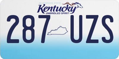 KY license plate 287UZS