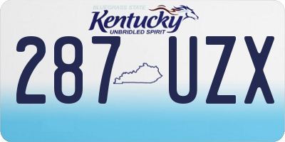 KY license plate 287UZX