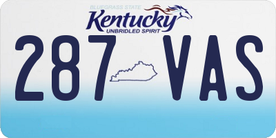 KY license plate 287VAS