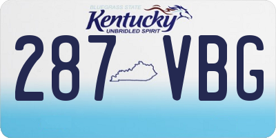 KY license plate 287VBG