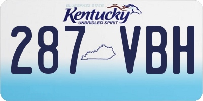 KY license plate 287VBH