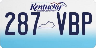 KY license plate 287VBP