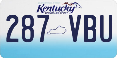 KY license plate 287VBU