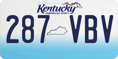 KY license plate 287VBV