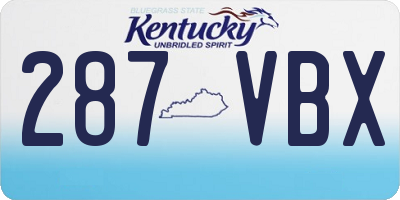 KY license plate 287VBX
