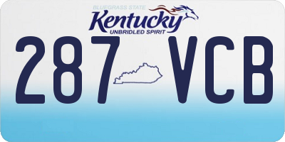 KY license plate 287VCB