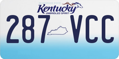 KY license plate 287VCC