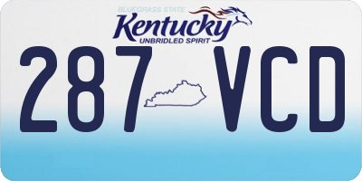 KY license plate 287VCD