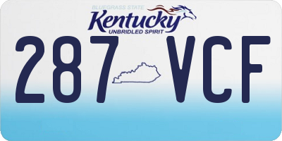 KY license plate 287VCF