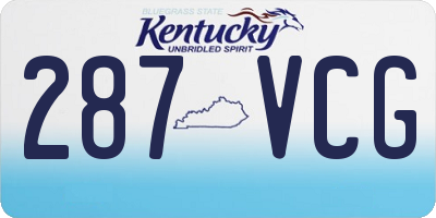 KY license plate 287VCG