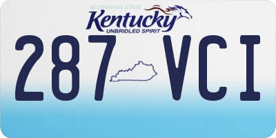 KY license plate 287VCI