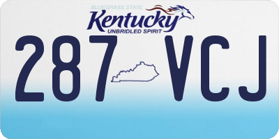 KY license plate 287VCJ