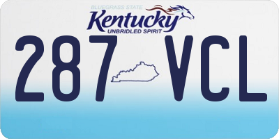 KY license plate 287VCL