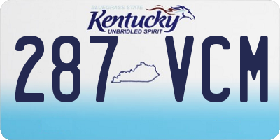 KY license plate 287VCM