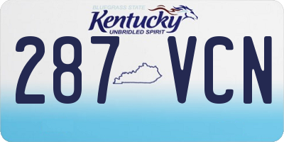 KY license plate 287VCN