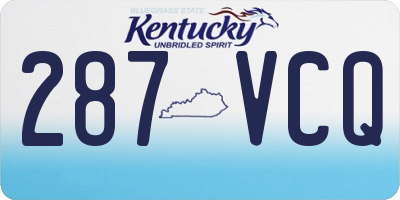 KY license plate 287VCQ
