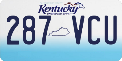 KY license plate 287VCU