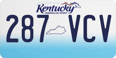 KY license plate 287VCV