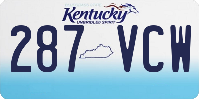 KY license plate 287VCW