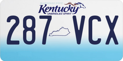 KY license plate 287VCX