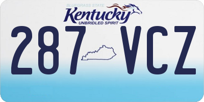 KY license plate 287VCZ