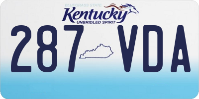 KY license plate 287VDA