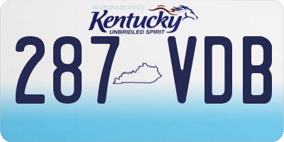 KY license plate 287VDB