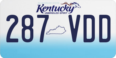 KY license plate 287VDD