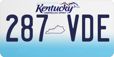 KY license plate 287VDE