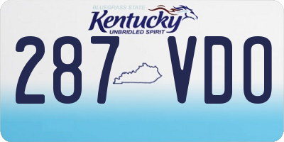 KY license plate 287VDO