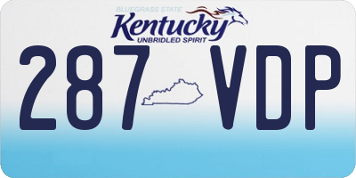 KY license plate 287VDP