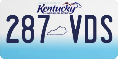 KY license plate 287VDS