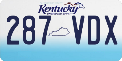 KY license plate 287VDX