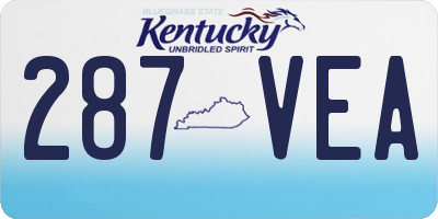 KY license plate 287VEA
