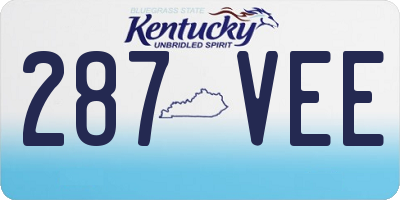 KY license plate 287VEE