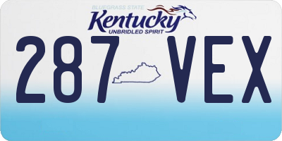 KY license plate 287VEX