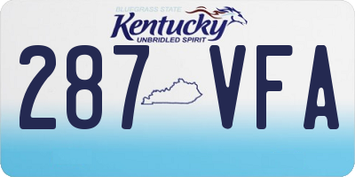 KY license plate 287VFA