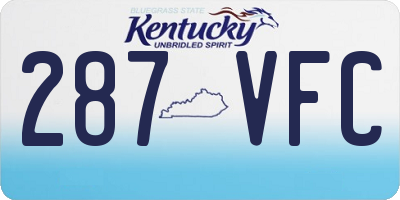 KY license plate 287VFC