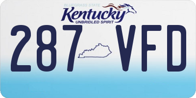 KY license plate 287VFD