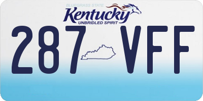 KY license plate 287VFF