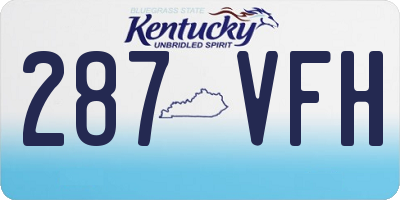 KY license plate 287VFH