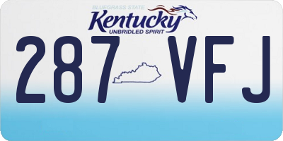 KY license plate 287VFJ