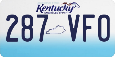 KY license plate 287VFO