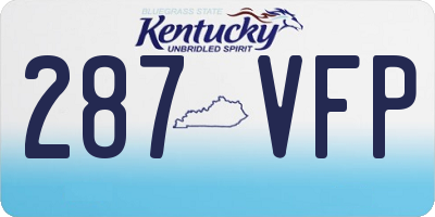 KY license plate 287VFP