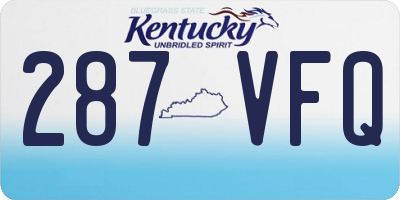 KY license plate 287VFQ