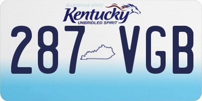 KY license plate 287VGB