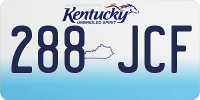 KY license plate 288JCF