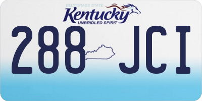 KY license plate 288JCI