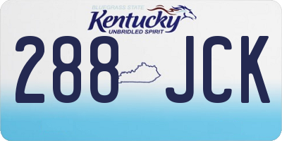 KY license plate 288JCK