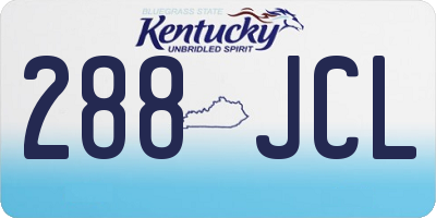 KY license plate 288JCL